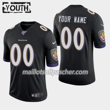 Maillot Baltimore Ravens Custom Nike Noir 100th - Enfant